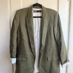 Zara Cream and Olive Blazer